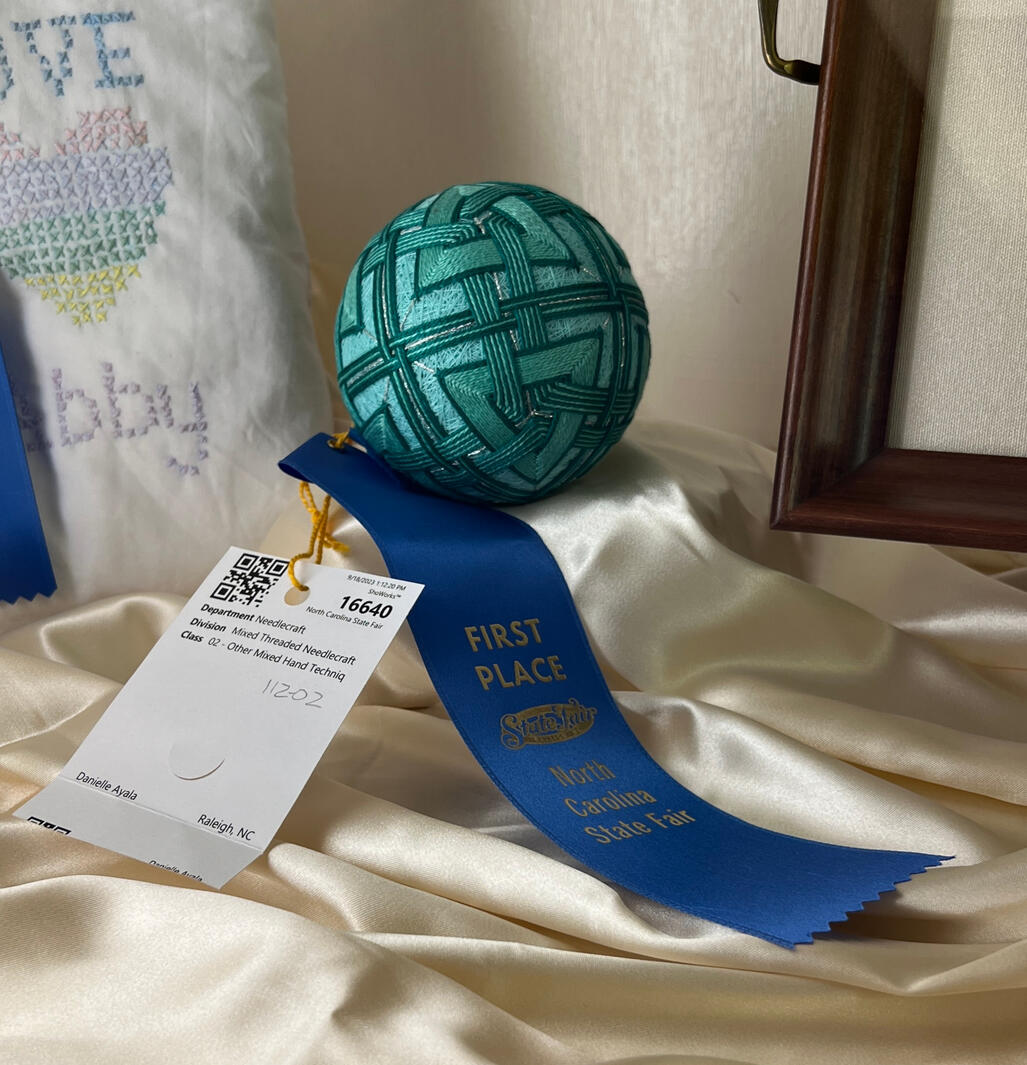 Geometric Teal Temari